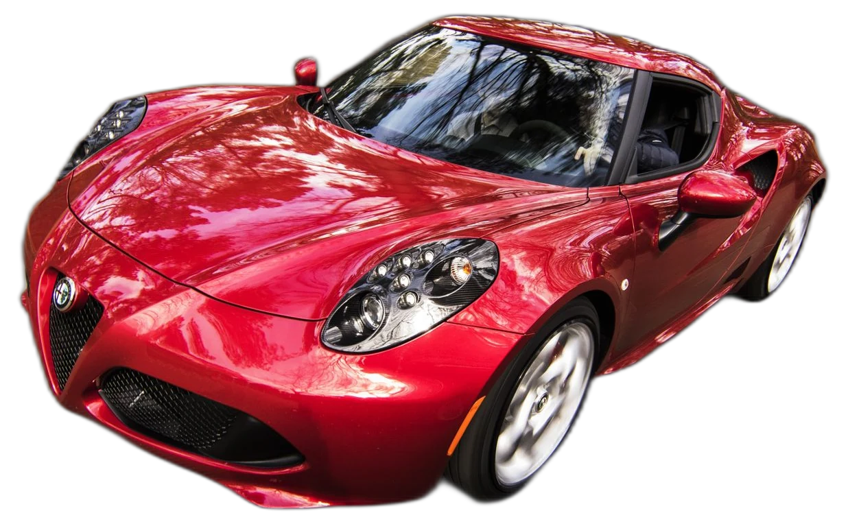 Alfa Romeo sport merah, foto stok ilustratif