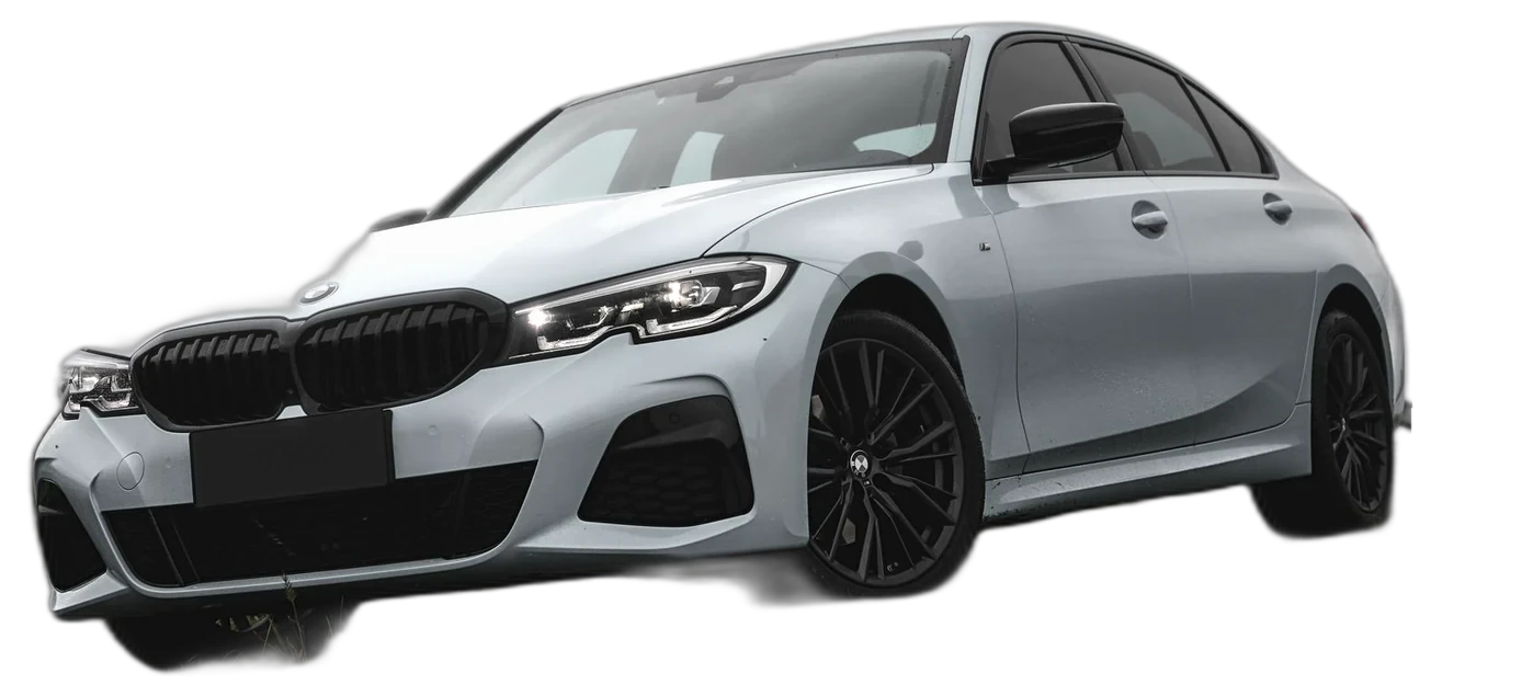 BMW sedan silver, foto stok dalam komposisi lanskap; bukan unit tersedia